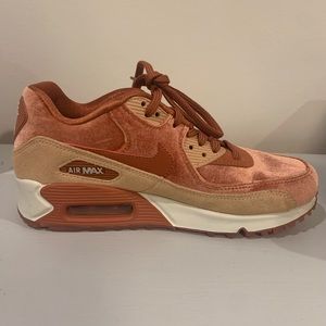 Peach suede Nike air max.